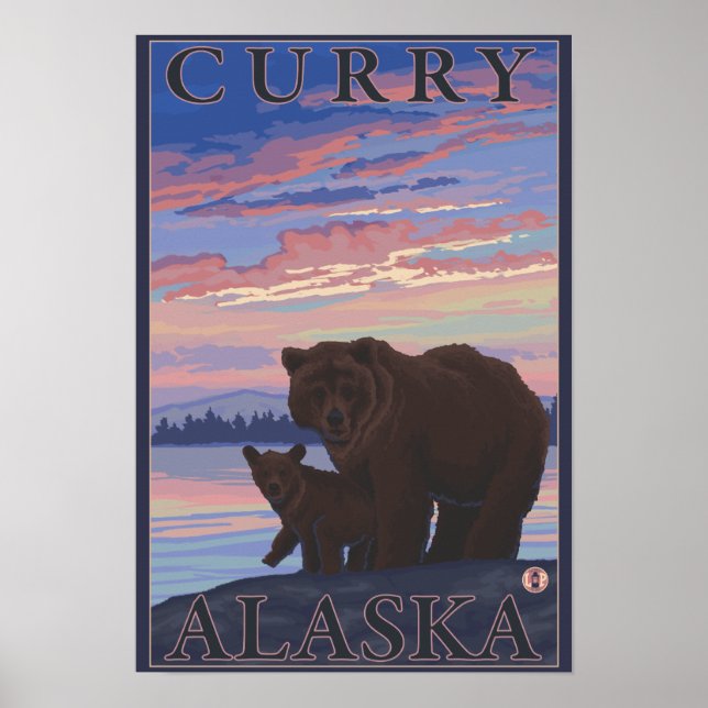 Póster Bear and Cub - Curry, Alaska (Frente)