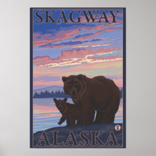 Póster Bear and Cub - Skagway, Alaska