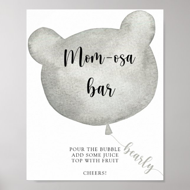 Póster Bear Balloon \ Mom-osa Bar Poster (Frente)