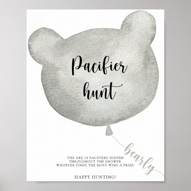 Póster Bear Balloon pacifier caza bebé poster juego de du (Frente)