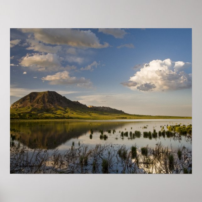 Póster Bear Butte reflexiona sobre el lago Bear Butte cer (Frente)