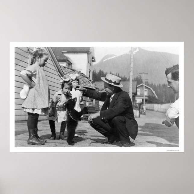Póster Bear Cub Showoff Alaska 1915 (Frente)