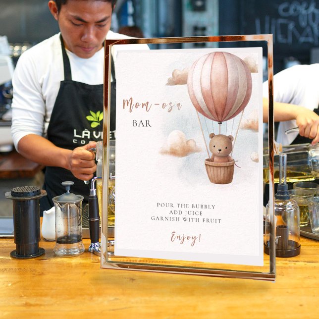 Póster Bear de Mom-osa en Baby Shower en globo (Subido por el creador)