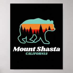 Póster Bear de snowboard de Mount Shasta California