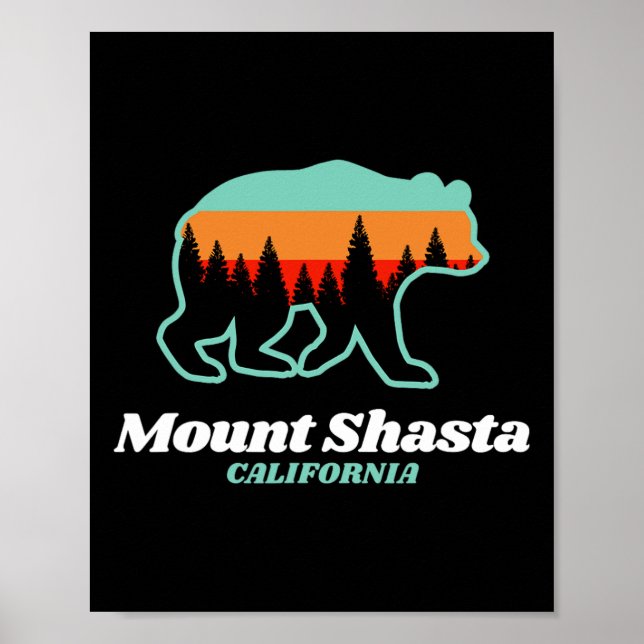 Póster Bear de snowboard de Mount Shasta California (Frente)