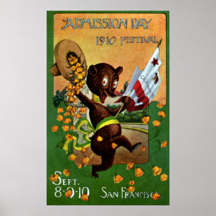 Póster Bear del Festival del Día de la Admisión de Califo