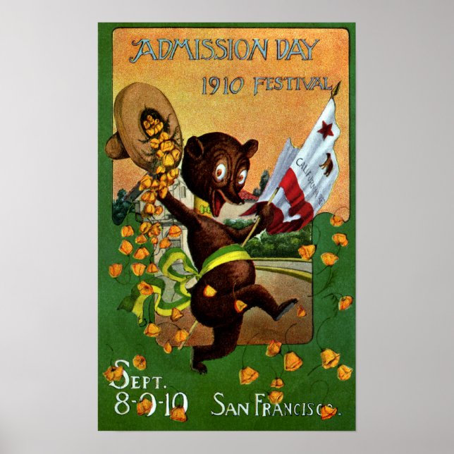 Póster Bear del Festival del Día de la Admisión de Califo (Frente)
