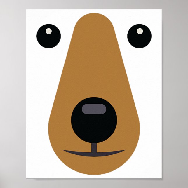 Póster Bear Face Cura Cosa Cosa Fácil Halloween Niños Adu (Frente)