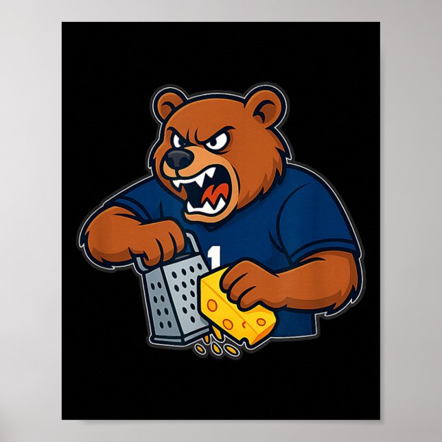 Póster Bear Grating Cheese Funny  (Frente)