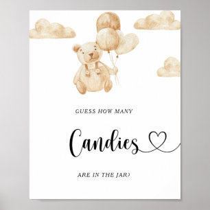 Póster Bear guess how many candies poster