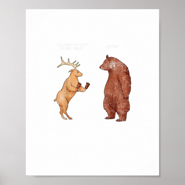 Póster Bear Hands Oh Deer Funny Sayings Pun Gift  (Frente)