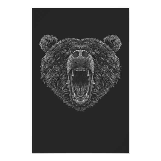 Póster Bear head roaring (Anverso)