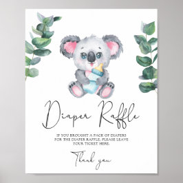 Póster Bear Koala diaper raffle