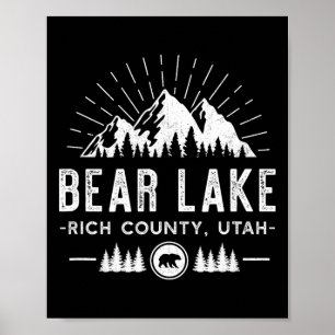 Póster Bear Lake Utah - Esquí de montaña, senderismo, pes