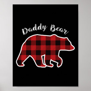 Póster Bear Men Red Planteó Navidades Pajama Familia Dad