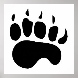Póster Bear Paw Silhouette