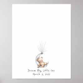 Póster Bear sentado en la luna - Libro de invitados