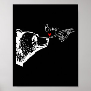 Póster Bear Skeleton Boop Oso Funny Halloween Chicas Homb