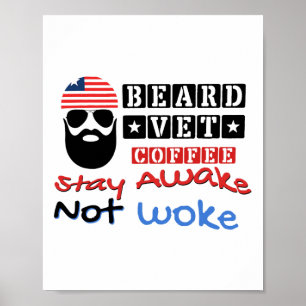 Póster Beard Vet Coffee Feliz 4 De Julio Independence Da