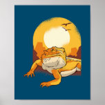Póster Bearded Dragon Vintage Retro<br><div class="desc">Bearded Dragon Vintage Retro Gift. Perfect gift for your dad,  mom,  papa,  men,  women,  friend and family members on Thanksgiving Day,  Christmas Day,  Mothers Day,  Fathers Day,  4th of July,  1776 Independent day,  Veterans Day,  Halloween Day,  Patrick's Day</div>