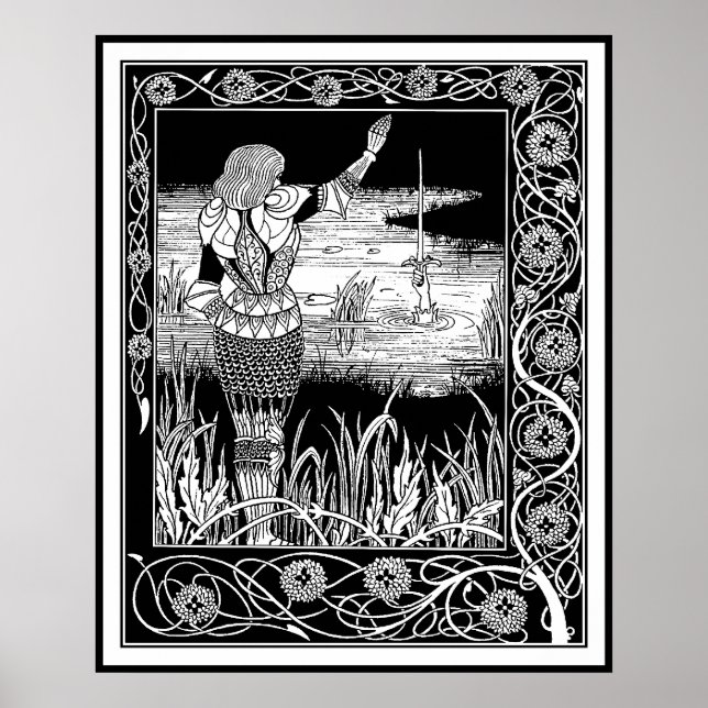 Póster Beardsley - Excalibur - Rey Arturo (Frente)
