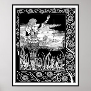 Póster Beardsley - Excalibur - rey Arturo Art