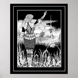 Póster Beardsley Excalibur y Knight Art Poster