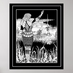 Póster Beardsley Excalibur y Knight Art Poster