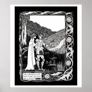 Póster Beardsley Lancelot y el Poster de Brujas