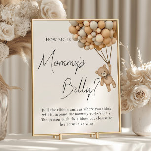 Póster Bearly Wait Baby Shower Cómo Big Mommys Belly Rótu