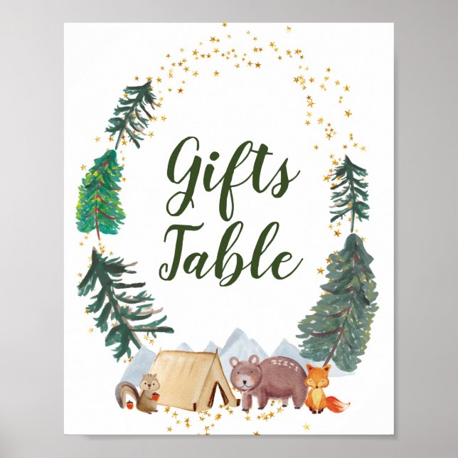 Póster Bearly Wait Baby Shower Gifts Table Sign (Frente)