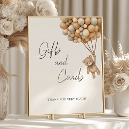 Póster Bearly Wait Balloon Baby Shower Gifts and Cards