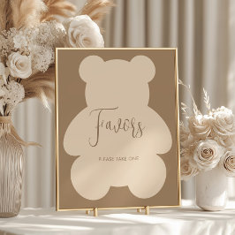 Póster Bearly Wait Beige Baby Shower Favors