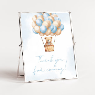 Póster Bearly Wait Blue Hot Air Gracias por venir