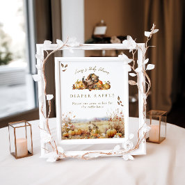 Póster Bearly Wait Fall Woodland Baby Shower Diaper