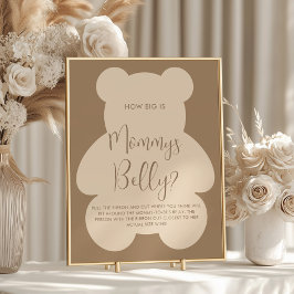 Póster Bearly Wait How Big Mommys Belly Sign