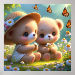 Póster Bears Daisies 1