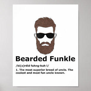 Póster Beart Funkle Shirt Divertida definición de tío