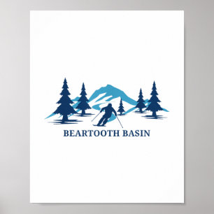 Póster Beartooth Basin Wyoming Ski Resort Esquí T-