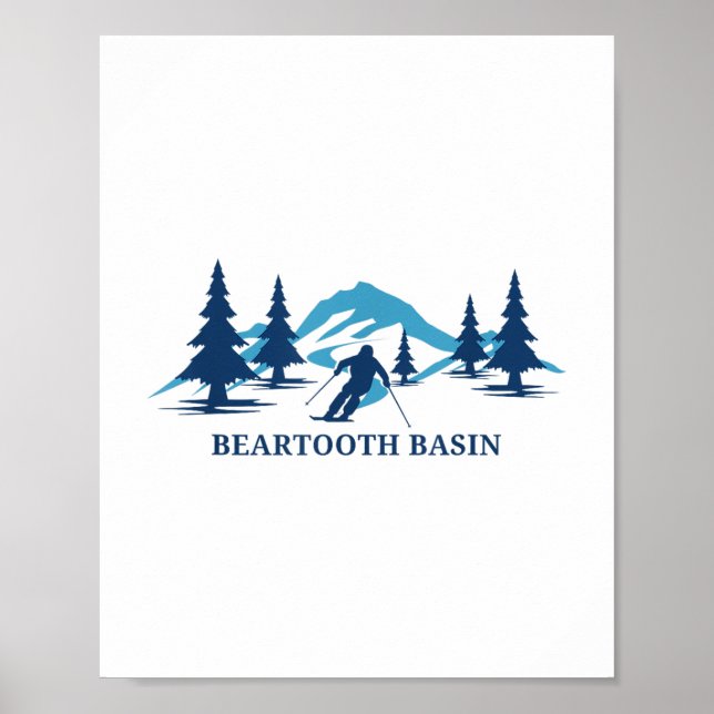 Póster Beartooth Basin Wyoming Ski Resort Esquí T- (Frente)