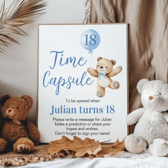 Póster Beary Birday Bear Blue Balloon Time Capsule (Subido por el creador)