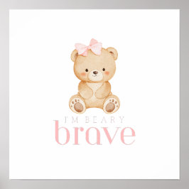 Póster beary brave childhood cancer sick kids cute