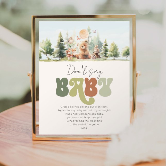 Póster Beary Cute Woodland no dice juego de Baby Shower (Beary Cute Woodland Baby Shower Game)