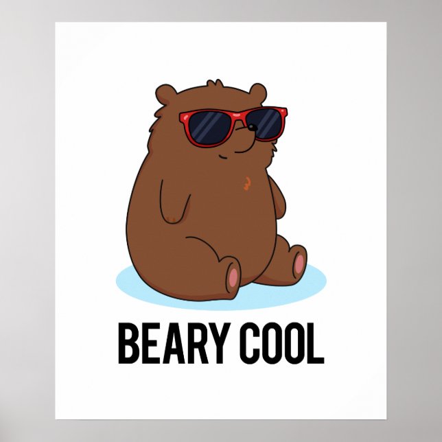 Póster Beary Guay Funny Brown Bear Pun (Frente)