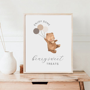 Póster Beary Sweet Treatment Poster - Bear 3 Globos Marro