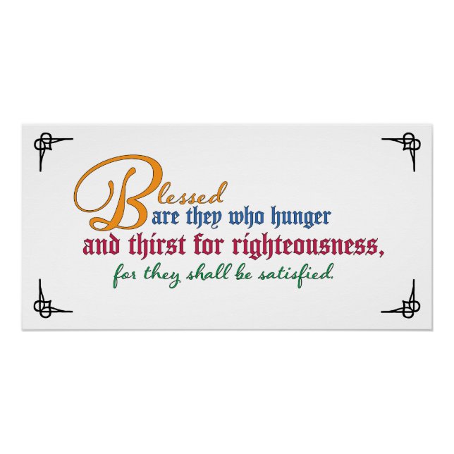Póster Beatitud: Bienaventurados los que tienen hambre y  (Anverso)