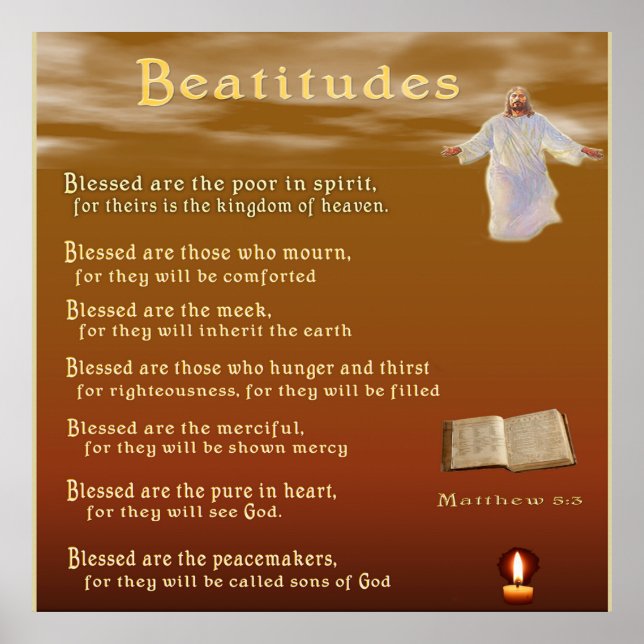Póster Beatitudes Christian poster (Frente)