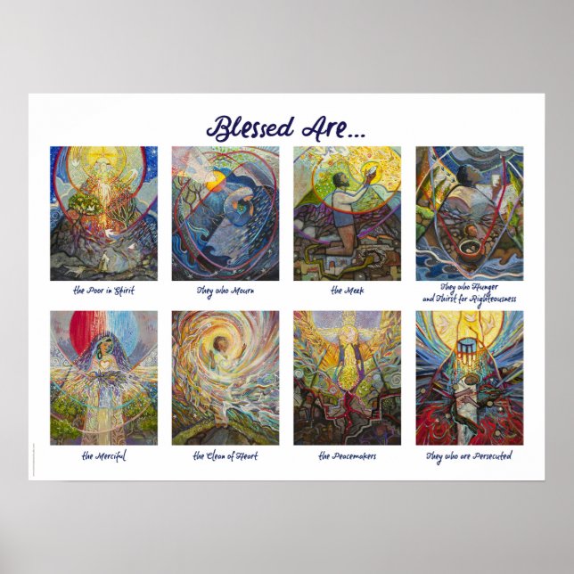 Póster Beatitudes Illustrated Christian Poster (Frente)