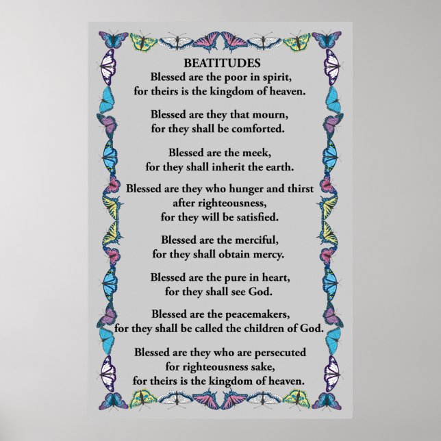 Póster Beatitudes in a Butterfly Frame (Frente)