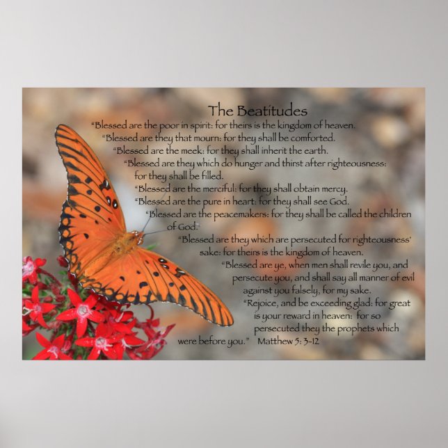 Póster Beatitudes Poster (con mariposa Naranja) (Frente)